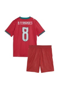Portugali Bruno Fernandes #8 Jalkapallovaatteet Lasten Kotipeliasu MM-kisat 2026 Lyhythihainen (+ Lyhyet housut)
